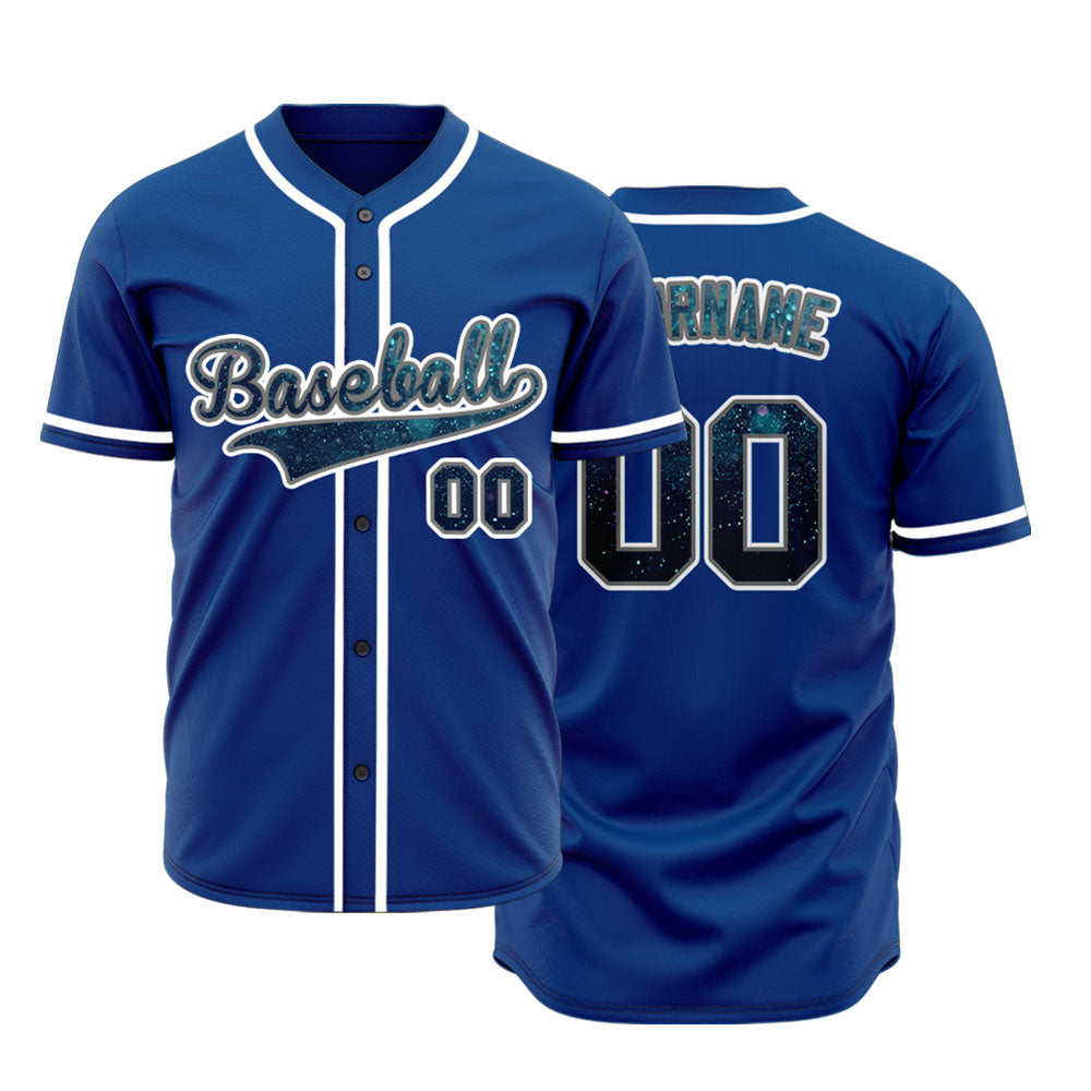 Custom Dark Blue Starry Sky Baseball Jersey