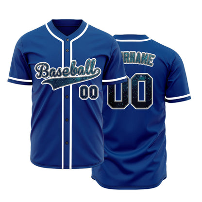 Custom Dark Blue Starry Sky Baseball Jersey