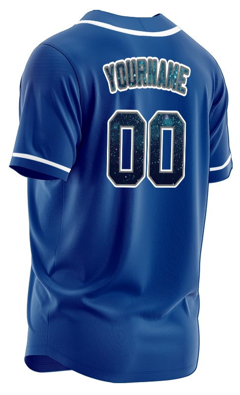 Custom Dark Blue Starry Sky Baseball Jersey