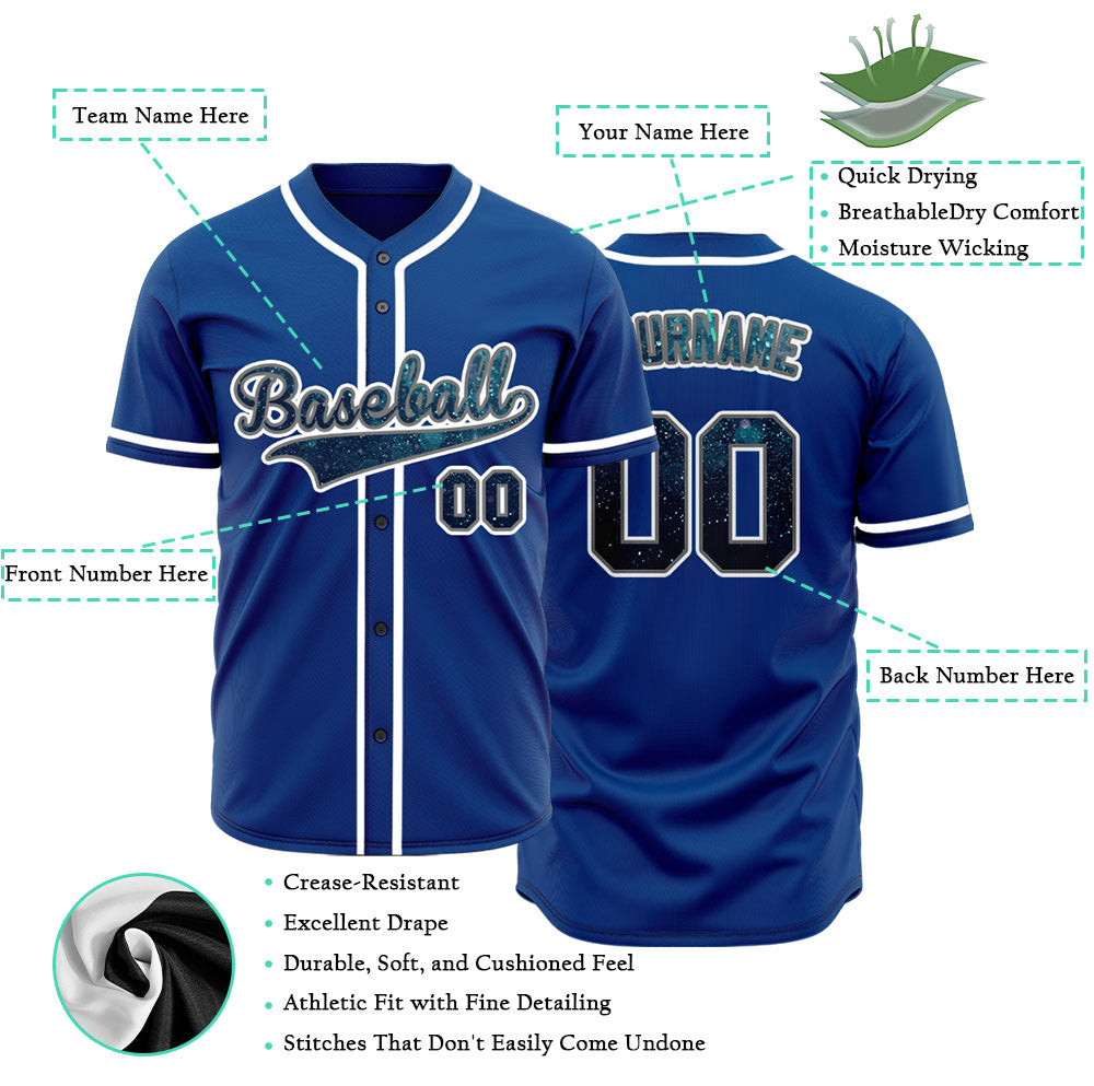 Custom Dark Blue Starry Sky Baseball Jersey
