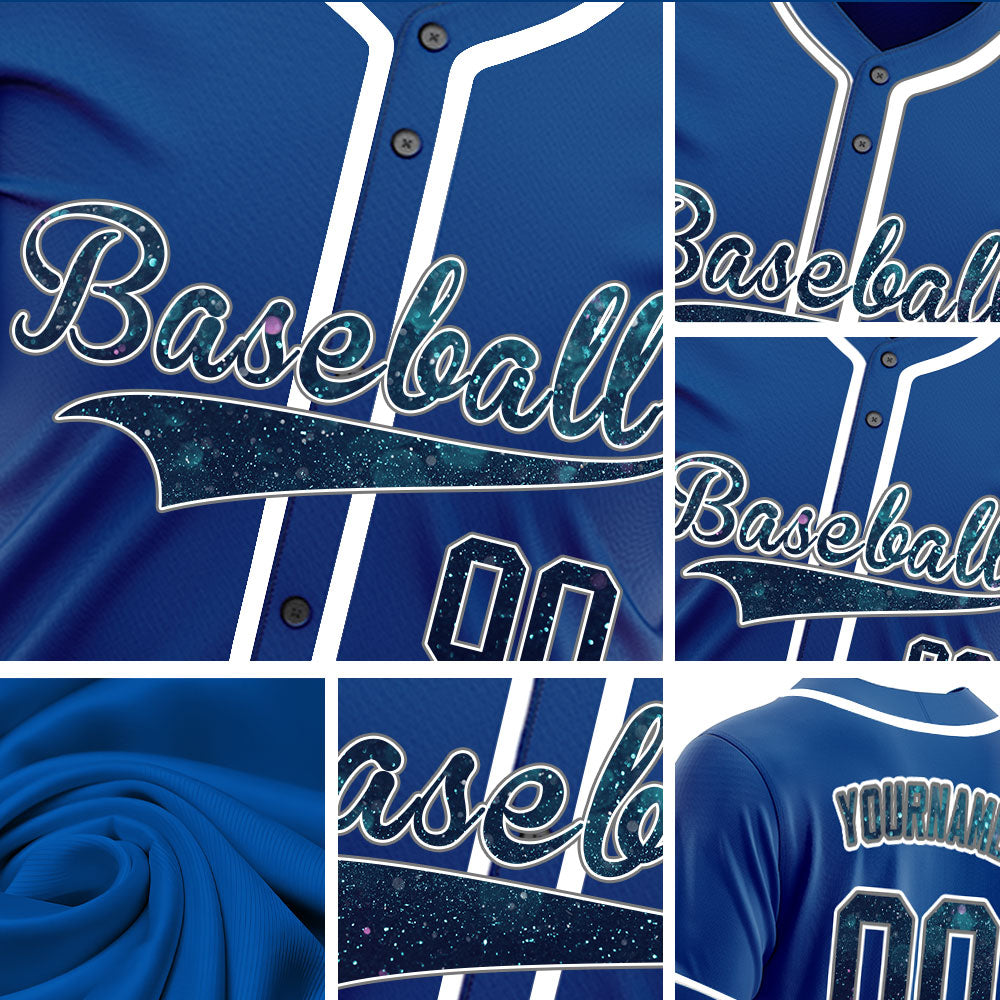 Custom Dark Blue Starry Sky Baseball Jersey