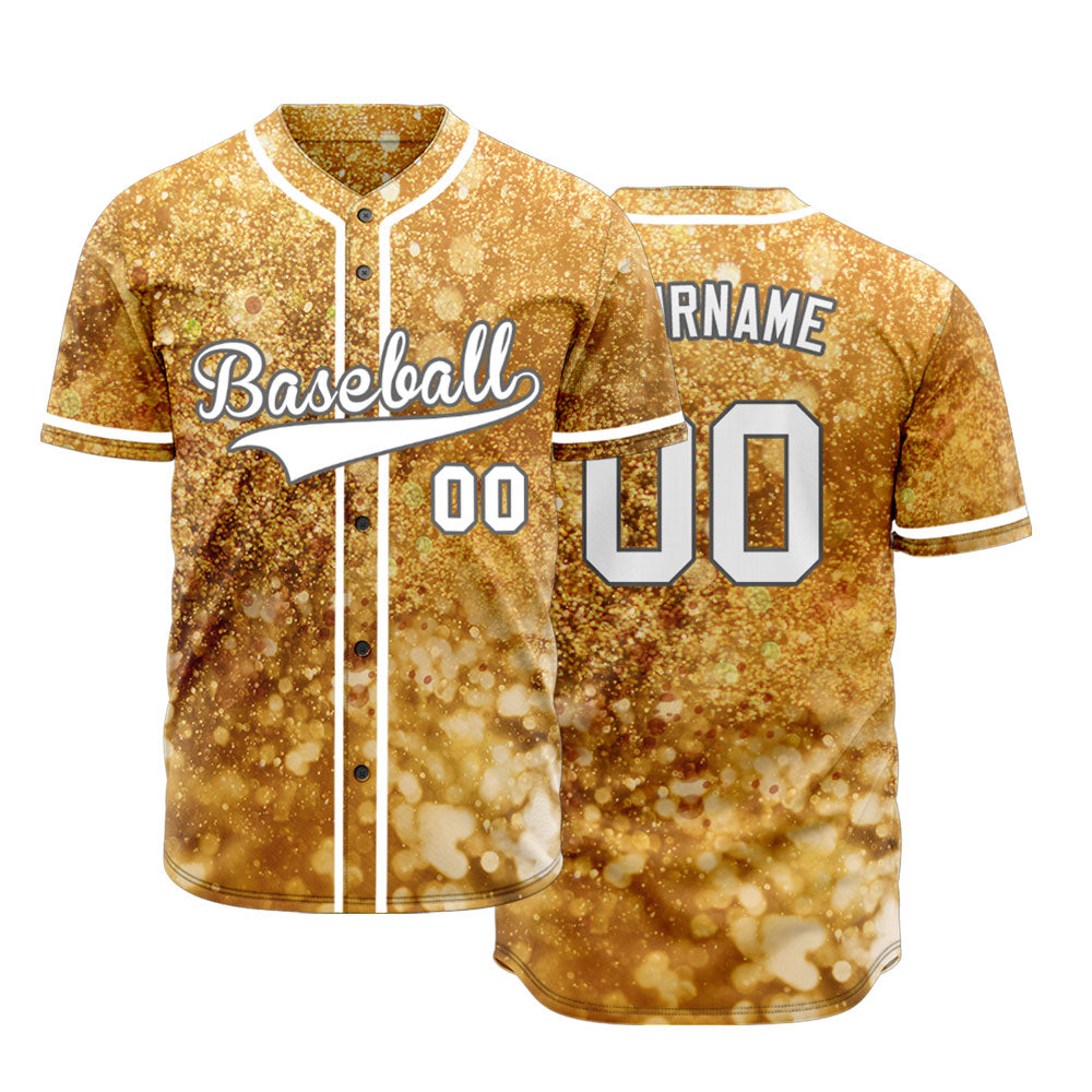 Custom Dark Gold Starry Sky Baseball Jersey