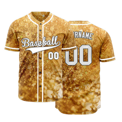 Custom Dark Gold Starry Sky Baseball Jersey