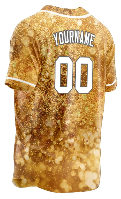 Custom Dark Gold Starry Sky Baseball Jersey