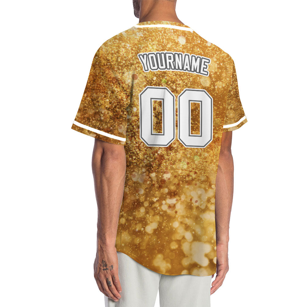 Custom Dark Gold Starry Sky Baseball Jersey