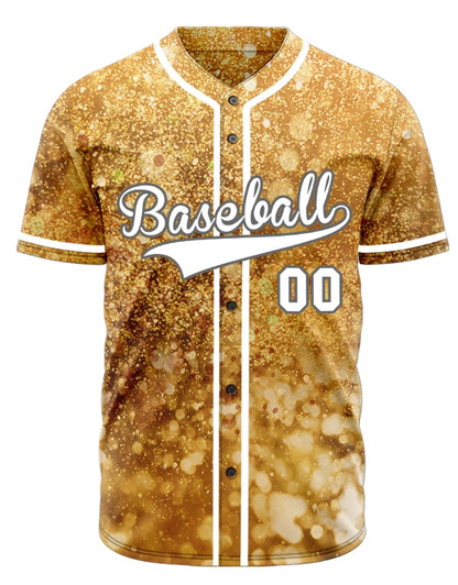 Custom Dark Gold Starry Sky Baseball Jersey