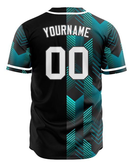 Custom Dark Green Arrow Grain Half Baseball Jersey