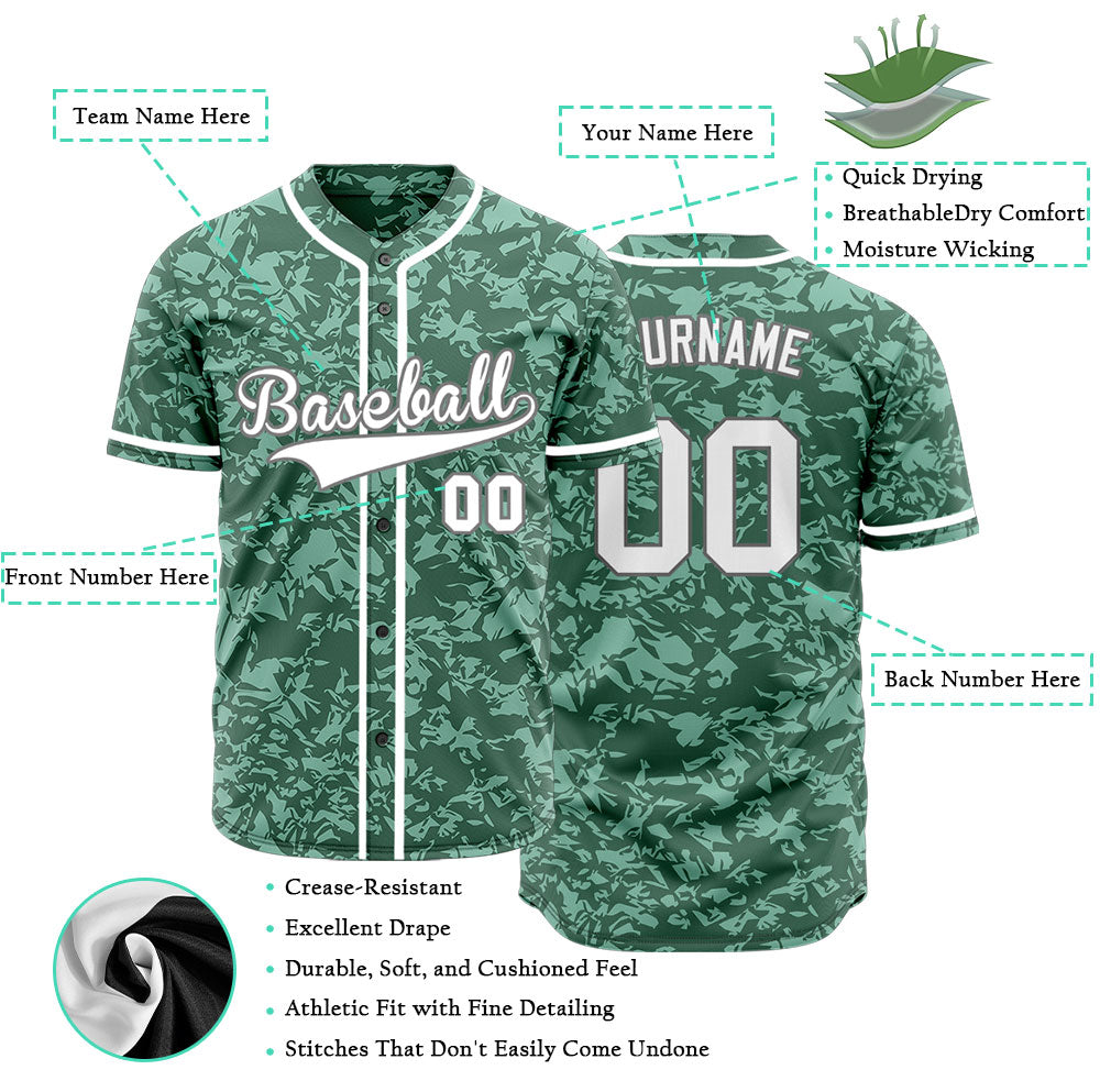 Custom Dark Green Broken Baseball Jersey