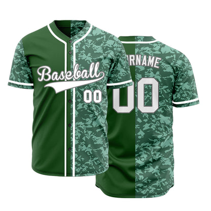 Custom Dark Green Broken Half Baseball Jersey