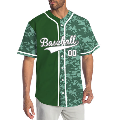 Custom Dark Green Broken Half Baseball Jersey