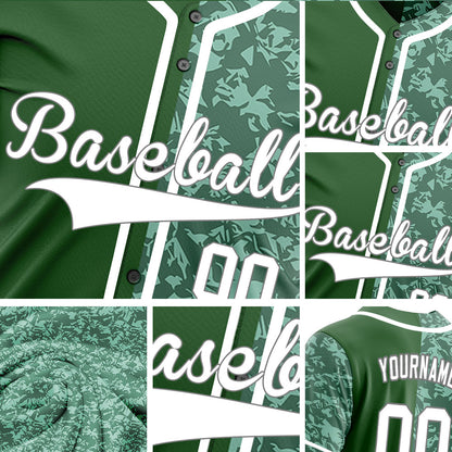 Custom Dark Green Broken Half Baseball Jersey