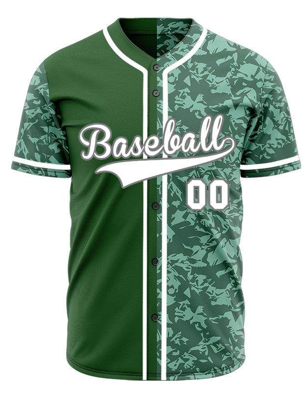 Custom Dark Green Broken Half Baseball Jersey