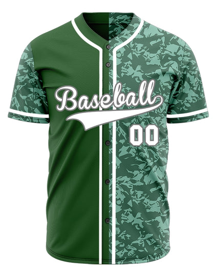 Custom Dark Green Broken Half Baseball Jersey