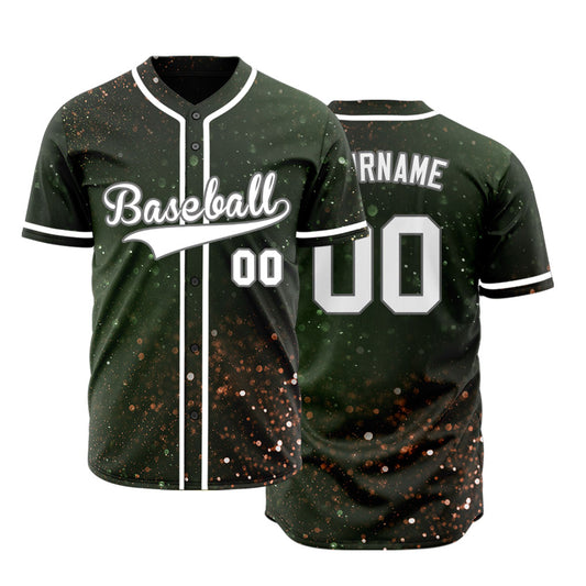Custom Dark Green Gold Starry Sky Baseball Jersey