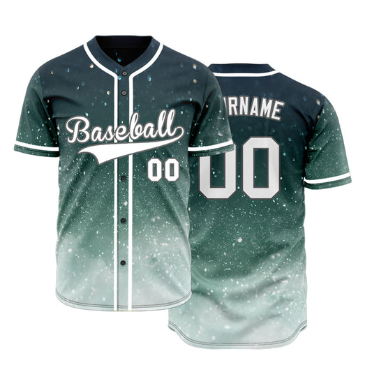 Custom Dark Green White Starry Sky Baseball Jersey