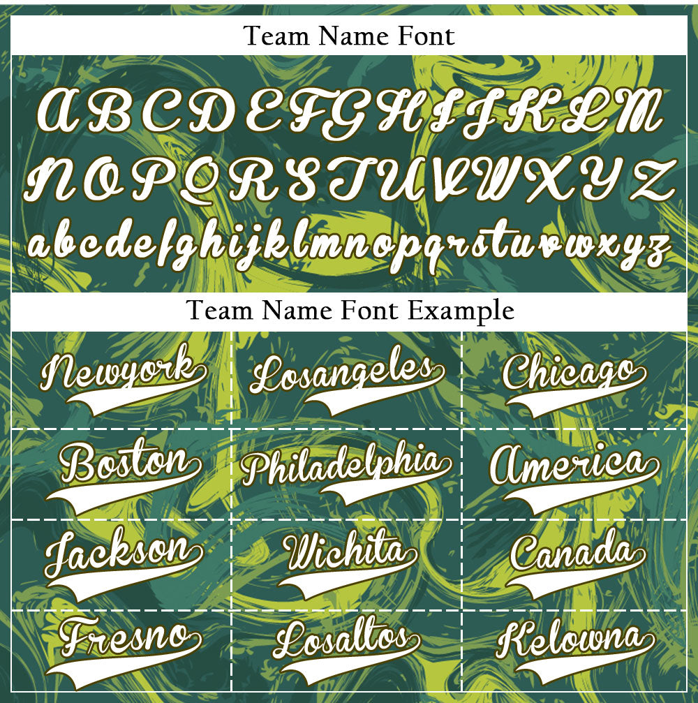 Custom Dark Green Yellow Painting Baseball Jersey