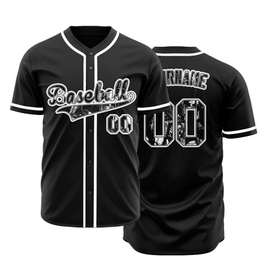 Custom Dark Grey Ink Baseball Jersey