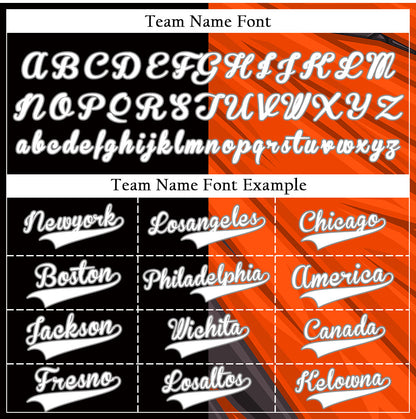 Custom Dark Orange Black Lines Half Baseball Jersey