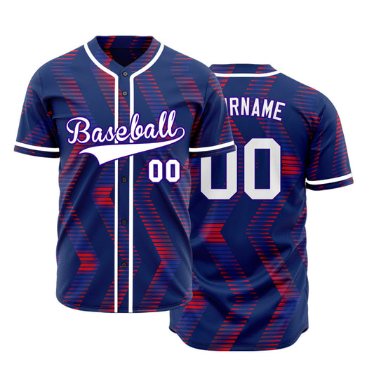 Custom Dark Purple Red Lines Baseball Jersey