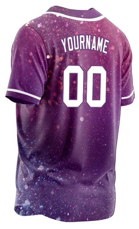 Custom Dark Purple Starry Sky Baseball Jersey