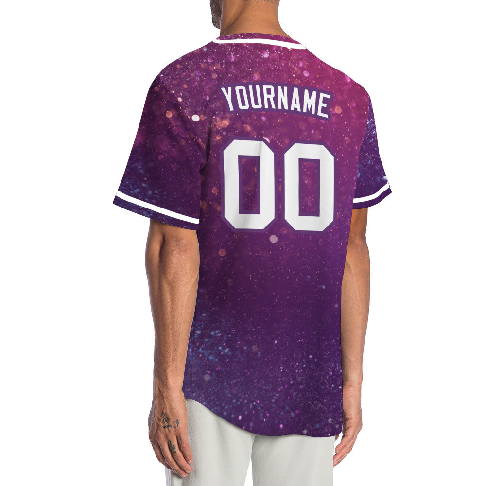 Custom Dark Purple Starry Sky Baseball Jersey
