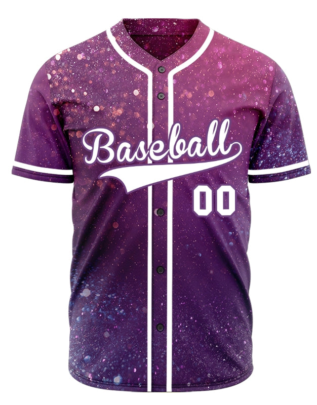 Custom Dark Purple Starry Sky Baseball Jersey
