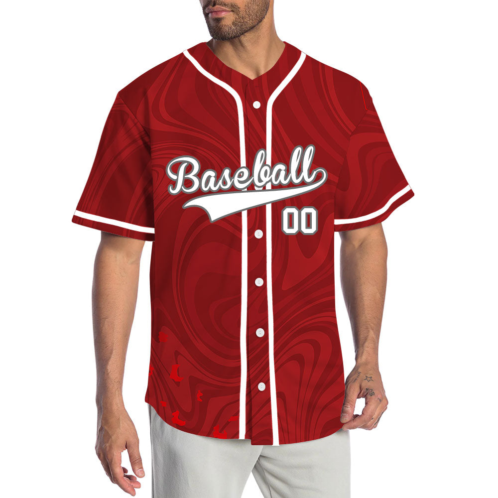 Custom Dark Red Curve Baseball Jersey