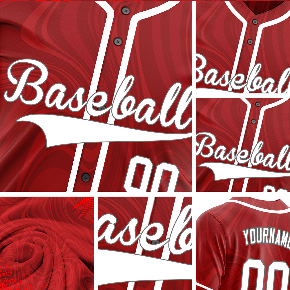 Custom Dark Red Curve Baseball Jersey
