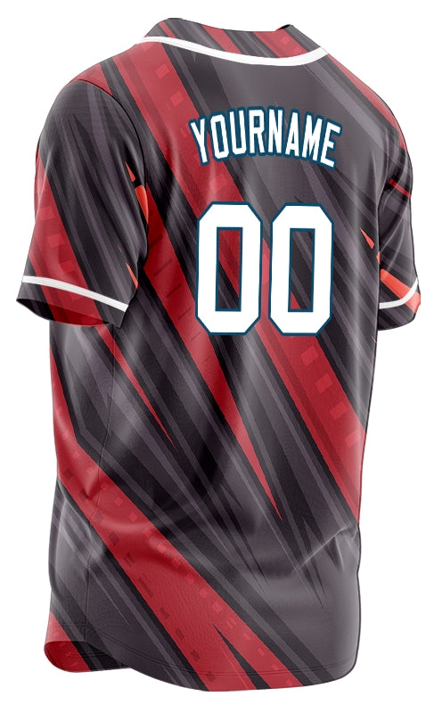 Custom Dark Red Dark Brown Lines Baseball Jersey