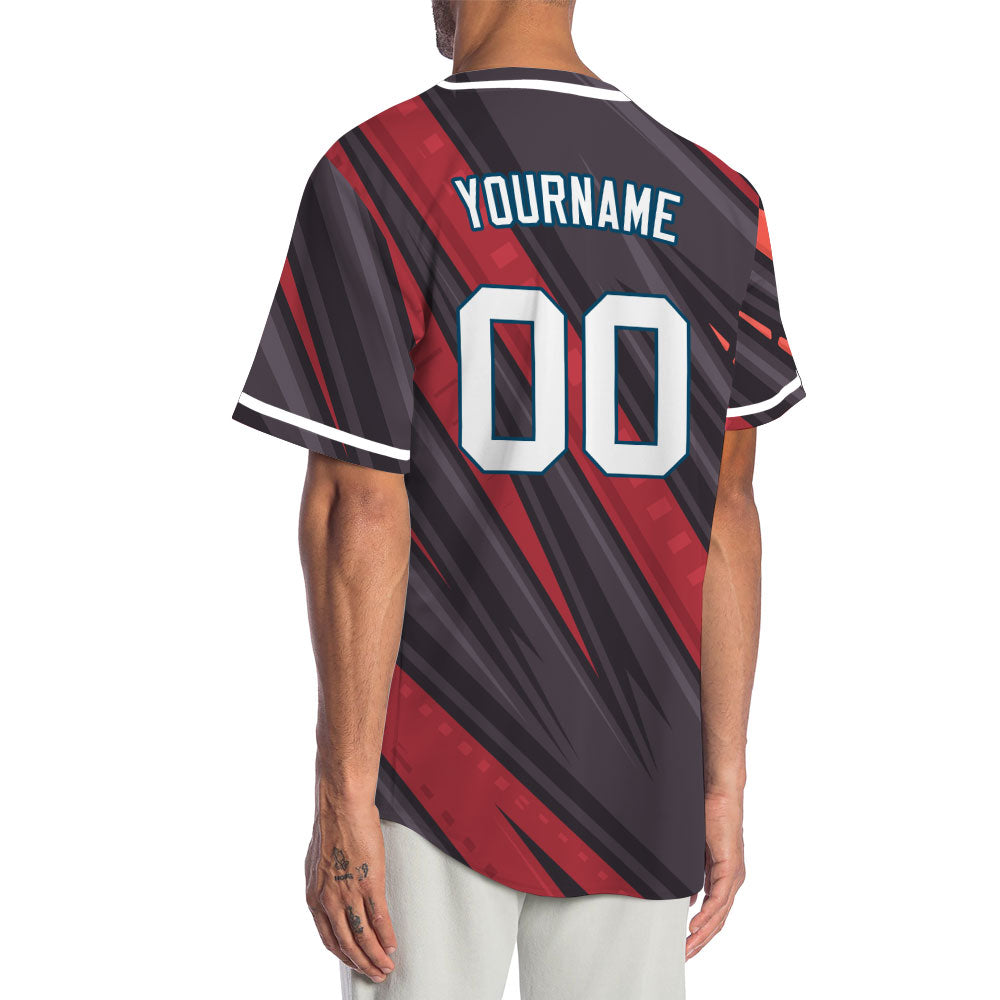 Custom Dark Red Dark Brown Lines Baseball Jersey