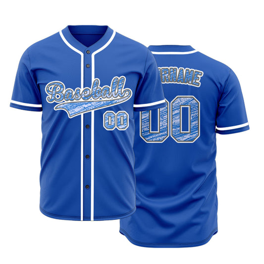 Custom Diagonal Line Blue Baseball Jersey