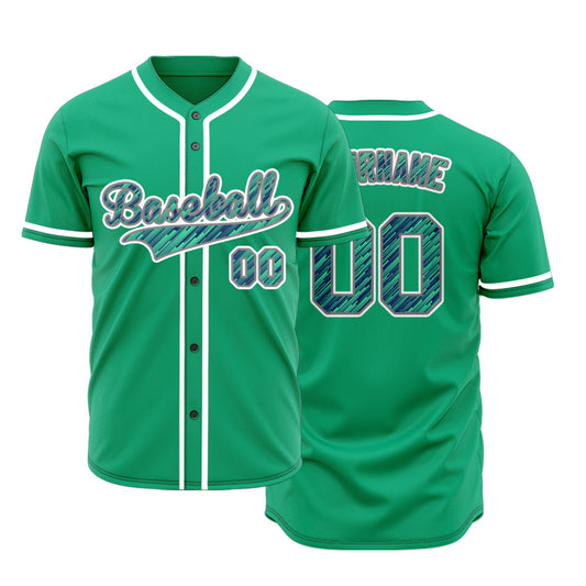 Custom Diagonal Line Green Blue Baseball Jersey