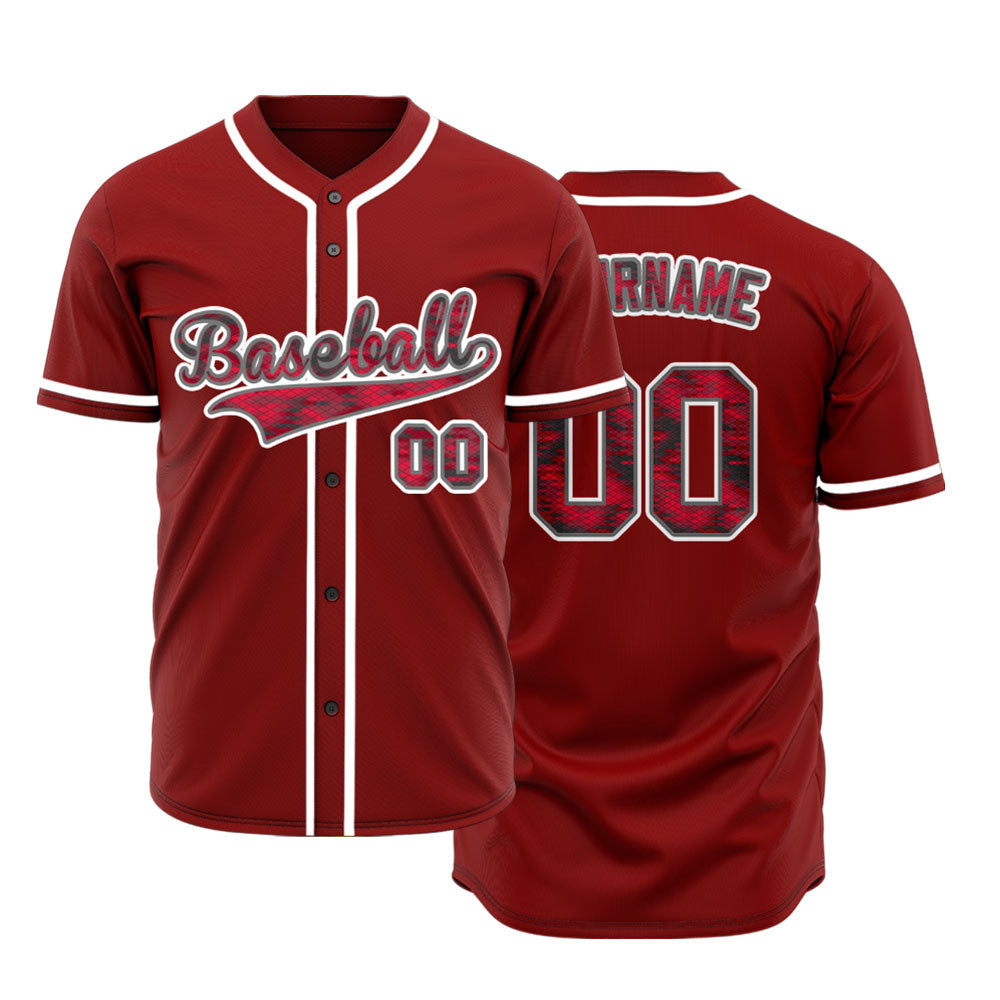 Custom Diamond Lattice Red Baseball Jersey