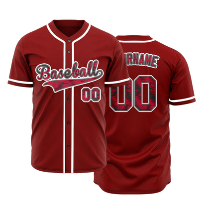 Custom Diamond Lattice Red Baseball Jersey