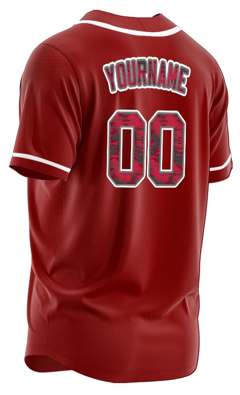 Custom Diamond Lattice Red Baseball Jersey