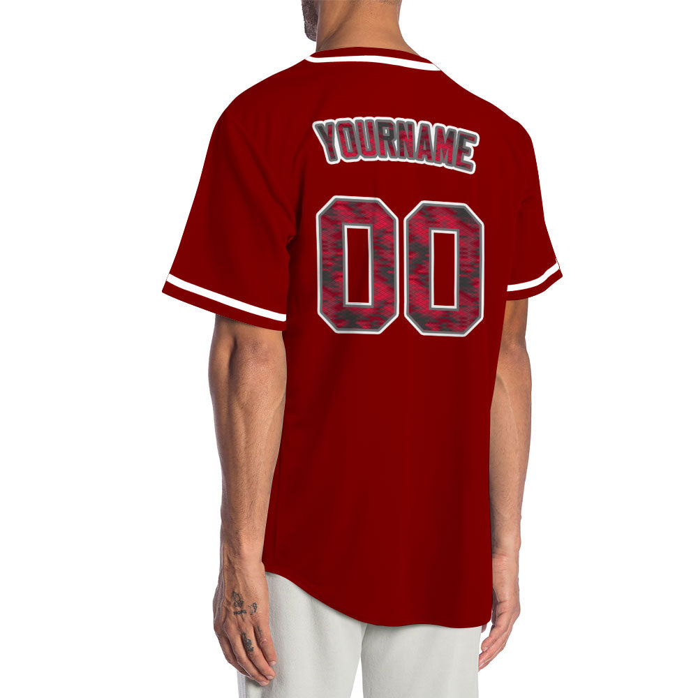 Custom Diamond Lattice Red Baseball Jersey