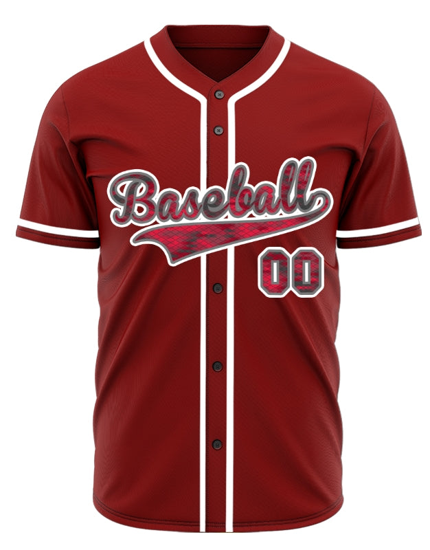 Custom Diamond Lattice Red Baseball Jersey