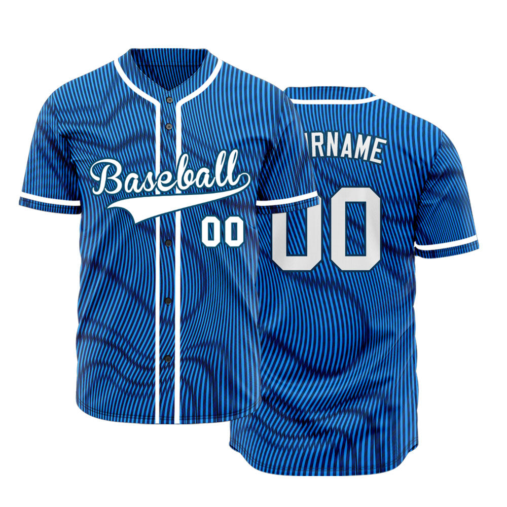 Custom Dreamy Blue Lines Baseball Jersey