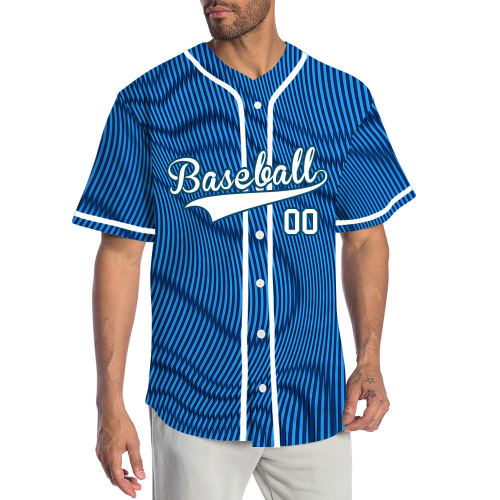 Custom Dreamy Blue Lines Baseball Jersey