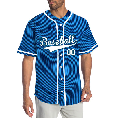 Custom Dreamy Blue Lines Baseball Jersey