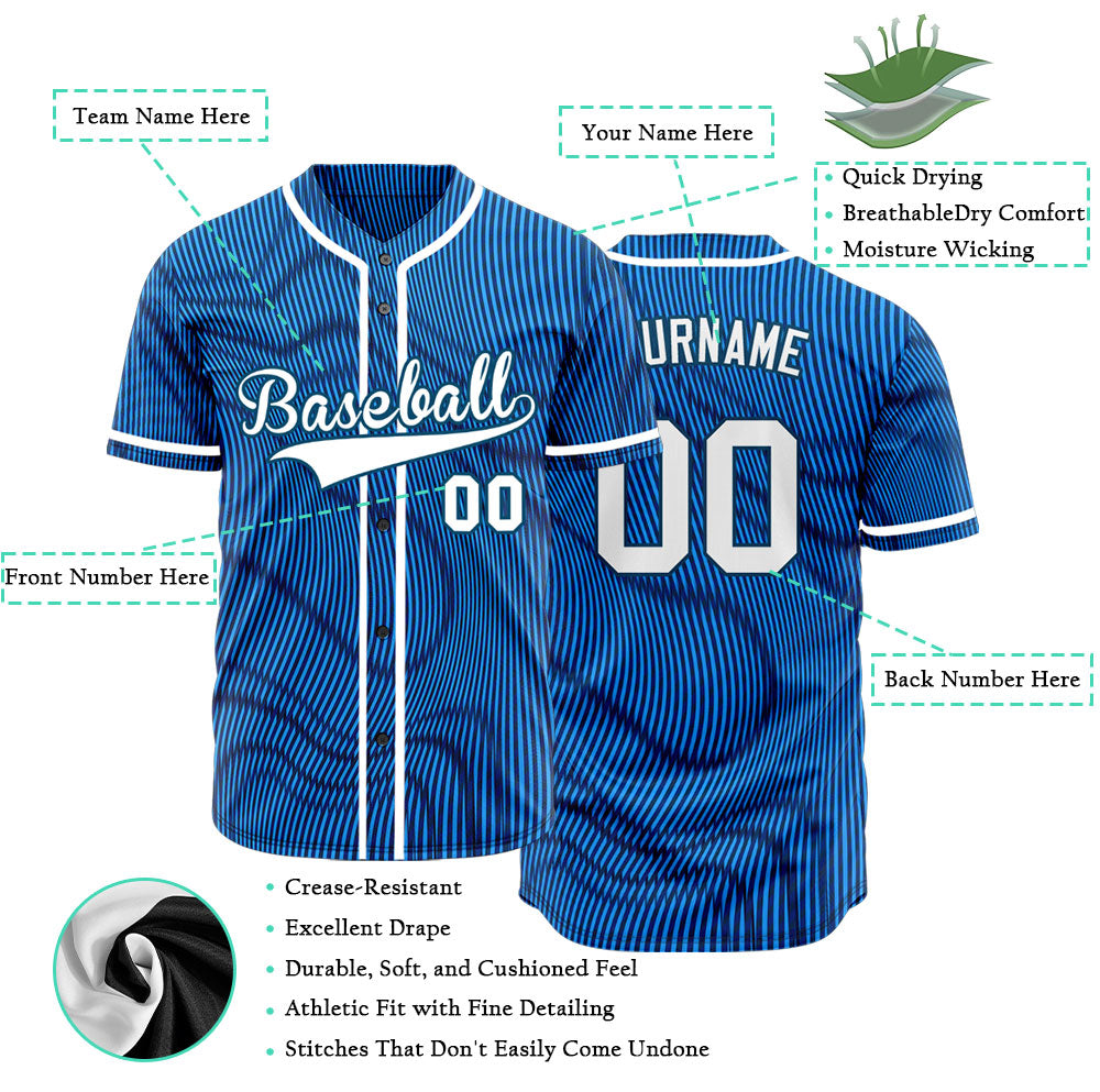 Custom Dreamy Blue Lines Baseball Jersey
