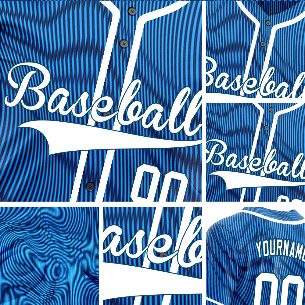 Custom Dreamy Blue Lines Baseball Jersey