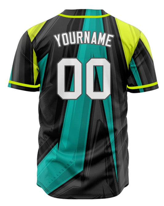 Custom Fluorescent Green Dark Green Baseball Jersey