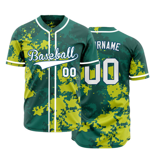 Custom Fluorescent Green Yellow Ink Baseball Jersey