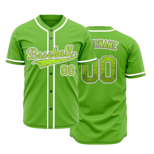 Custom Fluorescent Twill Green Baseball Jersey