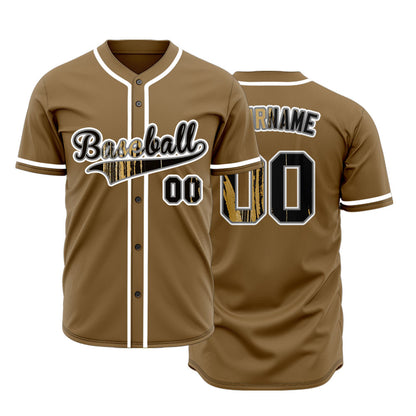 Custom Gold And Black Ink Baseball Jersey