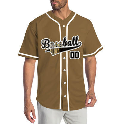Custom Gold And Black Ink Baseball Jersey