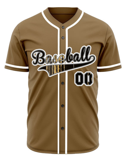 Custom Gold And Black Ink Baseball Jersey