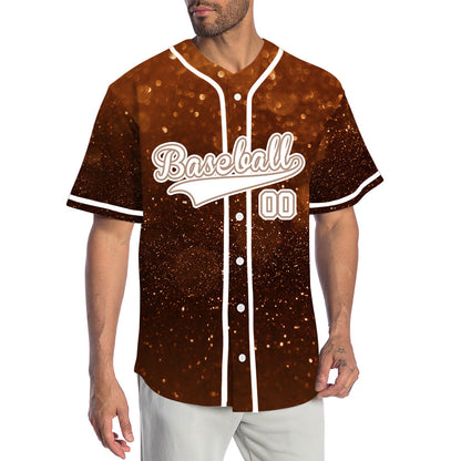 Custom Gold Brown Starry Sky Baseball Jersey