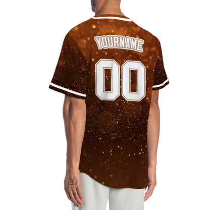 Custom Gold Brown Starry Sky Baseball Jersey